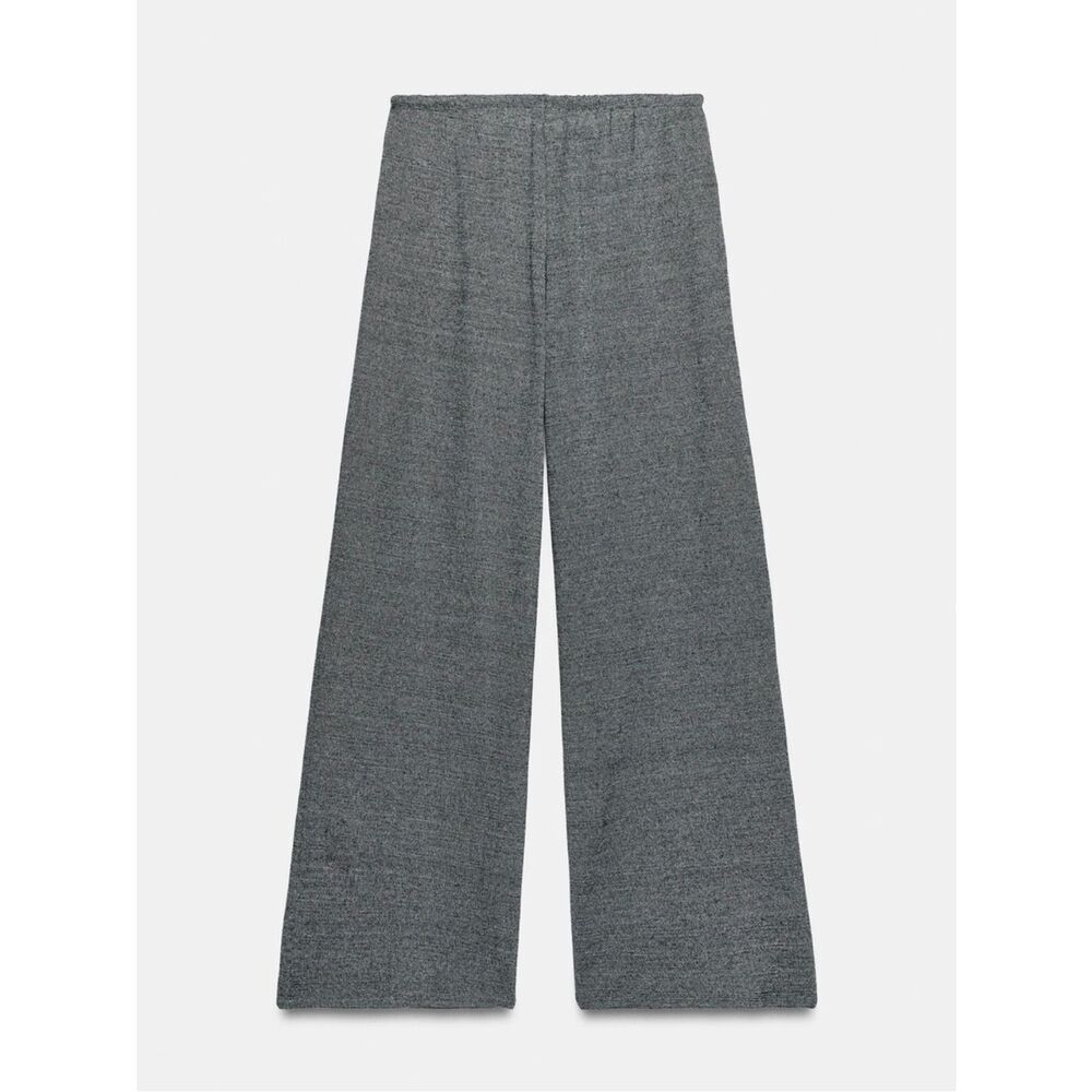 NWT Zara Heather Knit Wide Leg Pants pull on size S